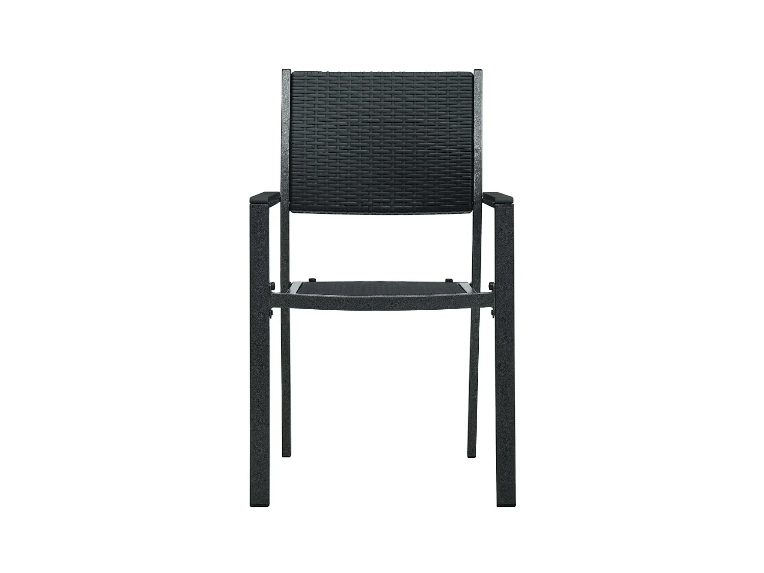 Sillas de jardín 4 unidades plástico con aspecto de ratán negro ES24458