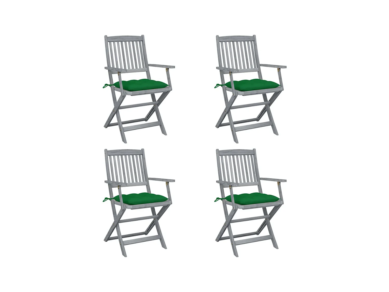 Chaises pliables d'extérieur 4 pcs avec coussins Bois d'acacia SEF56321