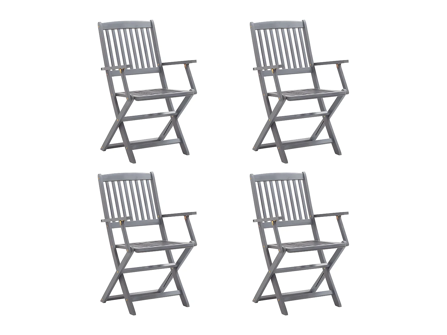 Chaises pliables d'extérieur 4 pcs avec coussins Bois d'acacia SEF56321