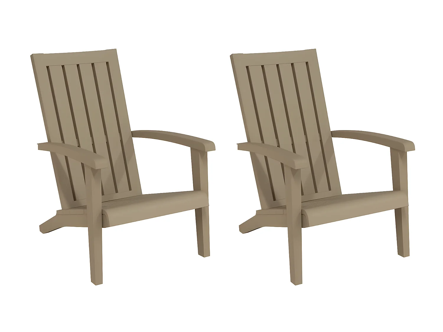 Chaises de jardin Adirondack lot de 2 marron clair PP SEF84143