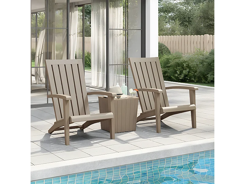 Chaises de jardin Adirondack lot de 2 marron clair PP SEF84143