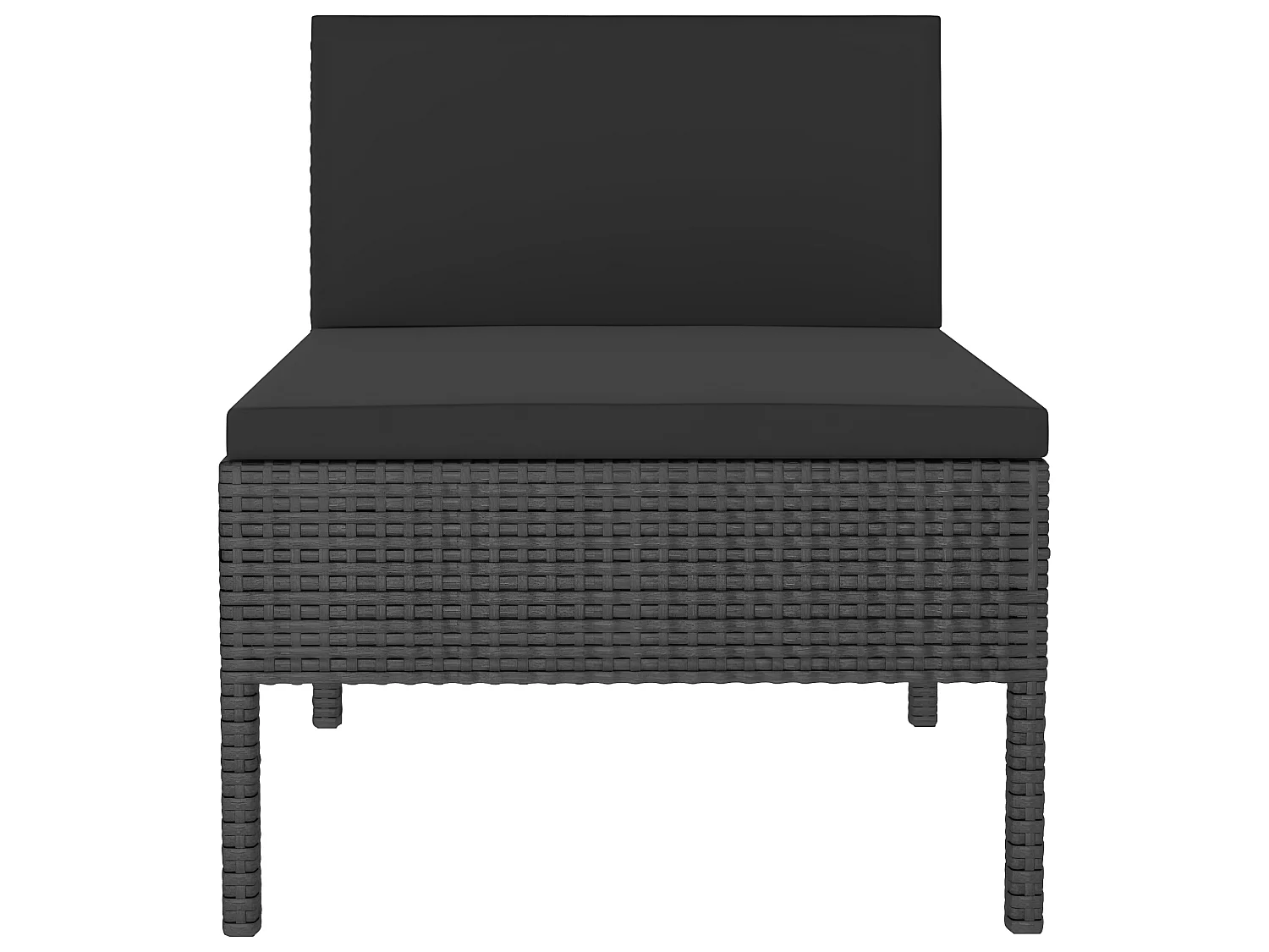 Chaises de jardin 3 pcs avec coussins Résine tressée Noir SEF61468