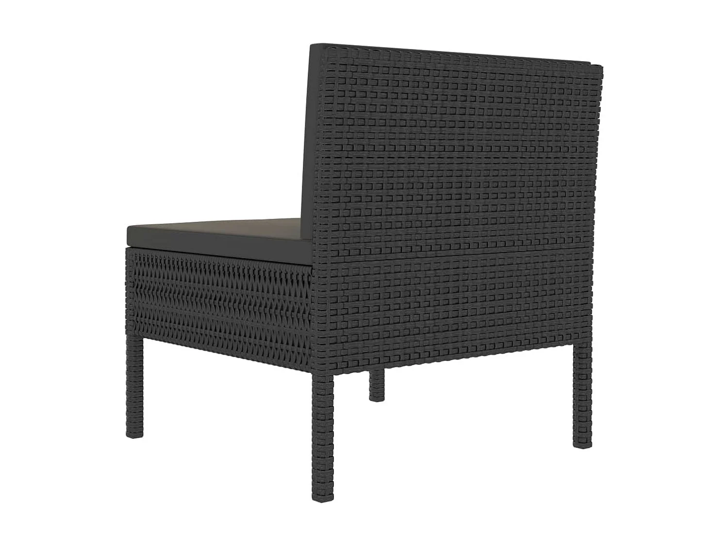 Chaises de jardin 3 pcs avec coussins Résine tressée Noir SEF61468