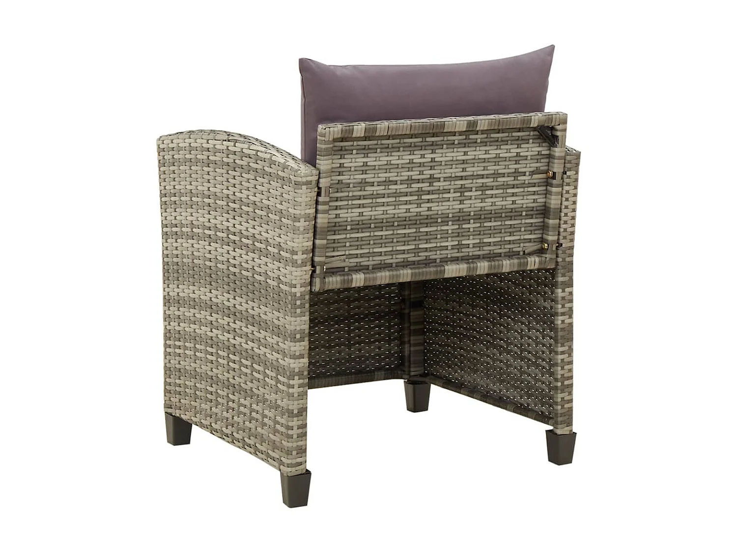 Sillón de jardín con cojines ratán sintético gris ES78011