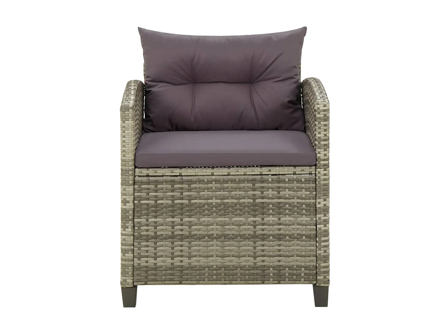 Chaise de jardin avec coussins Résine tressée Gris SEF92756