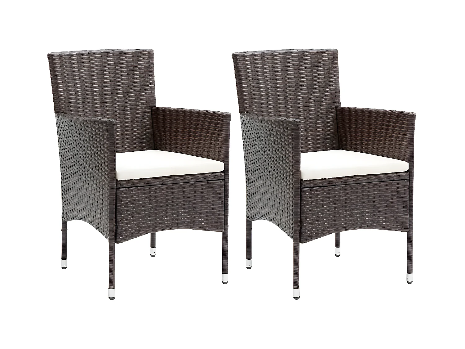 Chaises de salle à manger de jardin 2 pcs Résine tressée Marron SEF15005