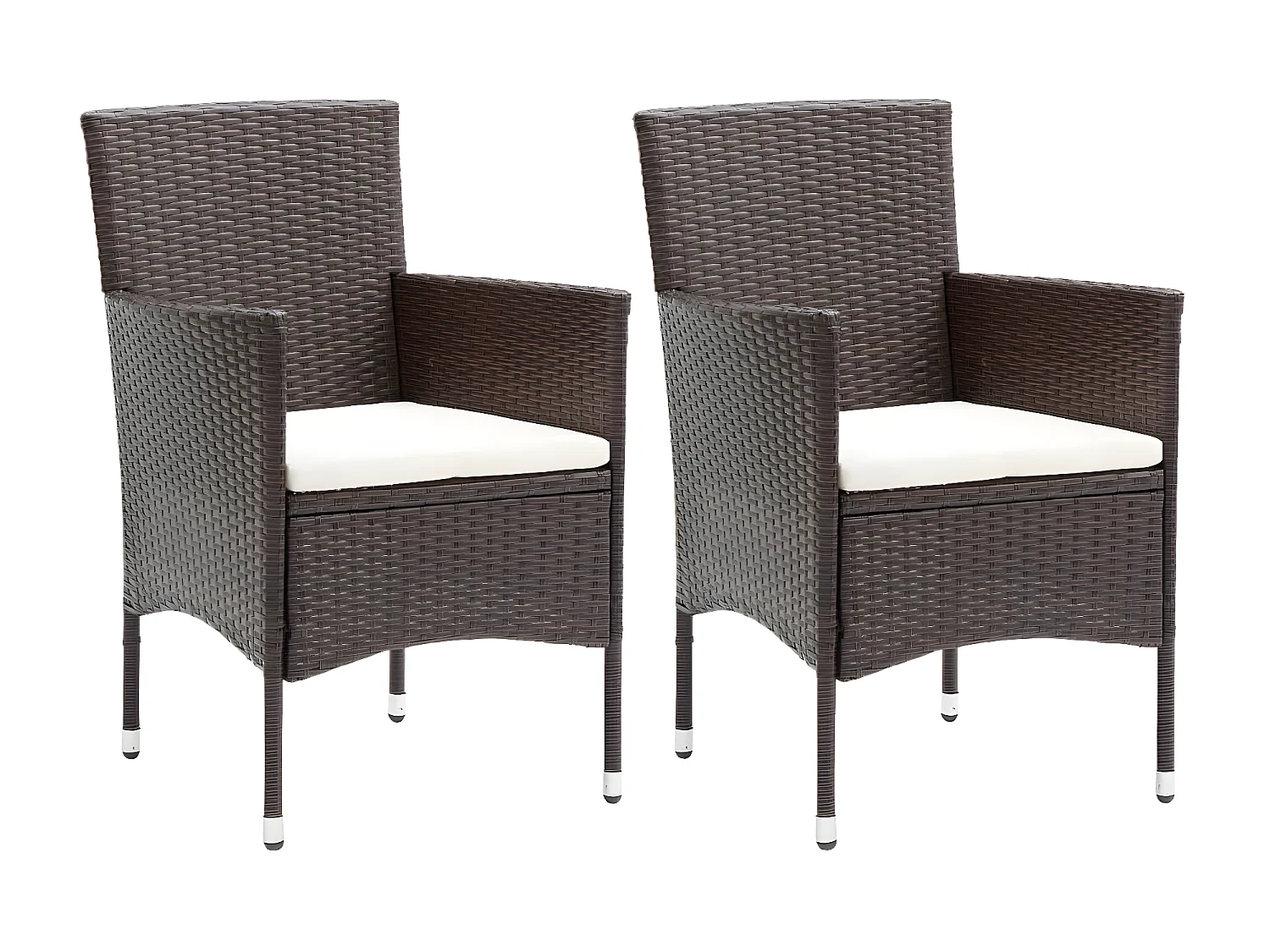 Chaises de salle à manger de jardin 2 pcs Résine tressée Marron SEF15005