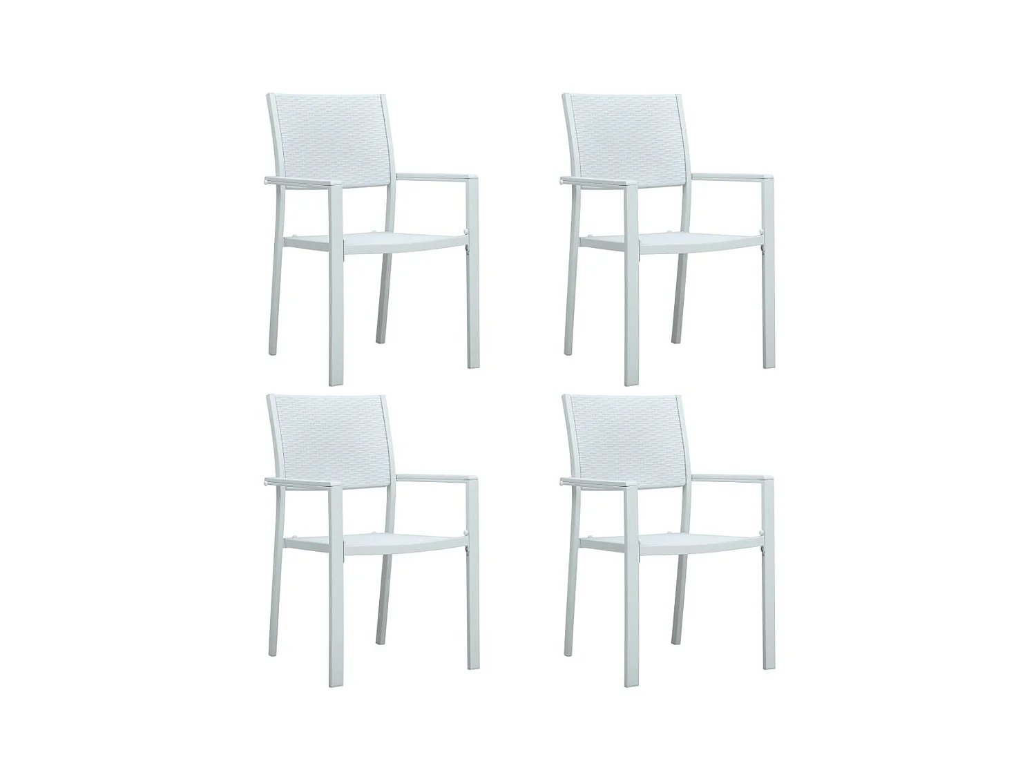Chaises de jardin 4 pcs Blanc Plastique Aspect de rotin SEF80201