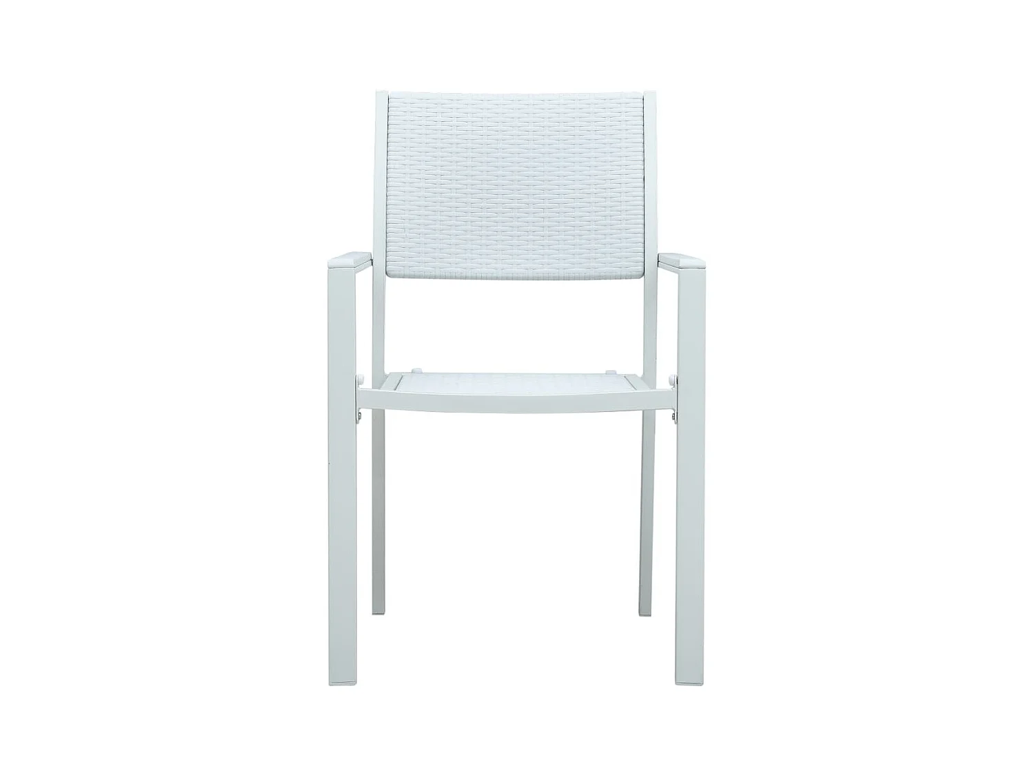 Sillas de jardín 4 unidades plástico con aspecto ratán blanco ES96886