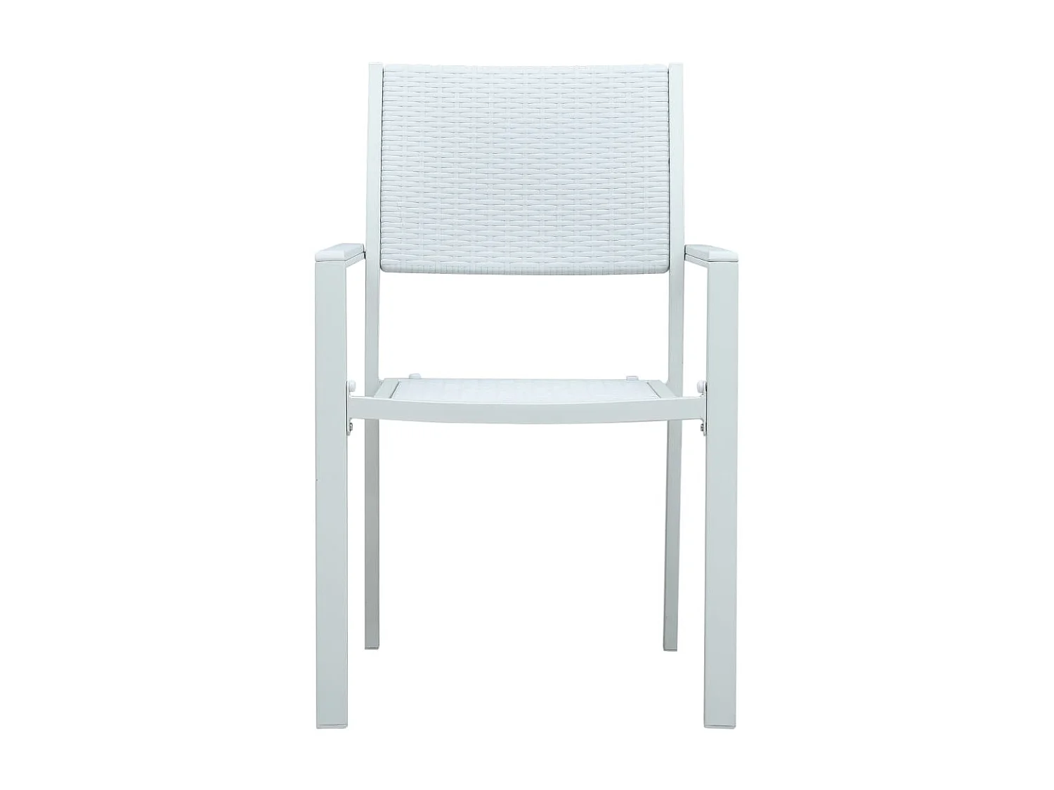 Sillas de jardín 4 unidades plástico con aspecto ratán blanco ES96886