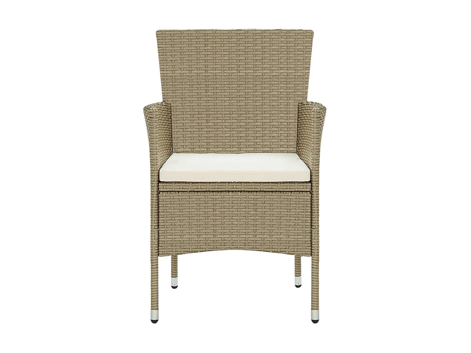 Chaises de salle à manger de jardin 2 pcs Résine tressée Beige SEF19632