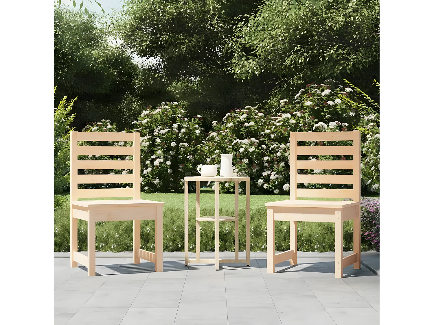 Cadeiras de jardim 2 pcs 50x48x91,5 cm pinho maciço PT664747