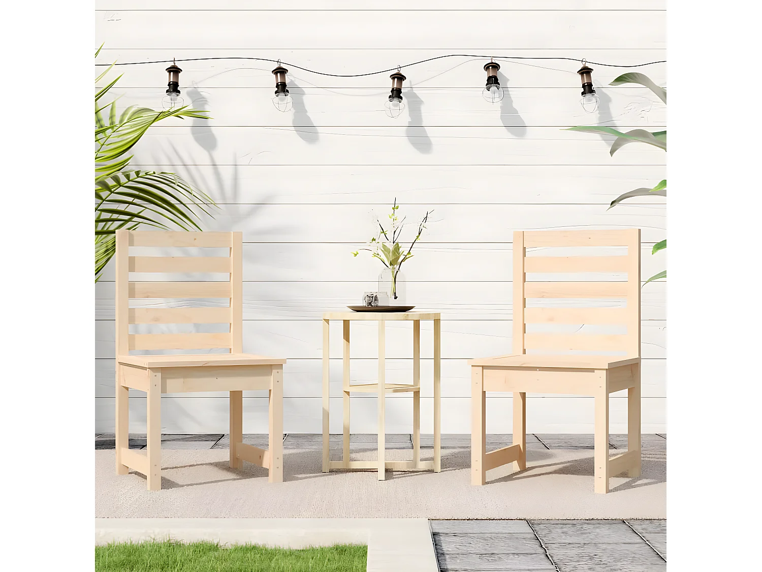 Cadeiras de jardim 2 pcs 50x48x91,5 cm pinho maciço PT664747
