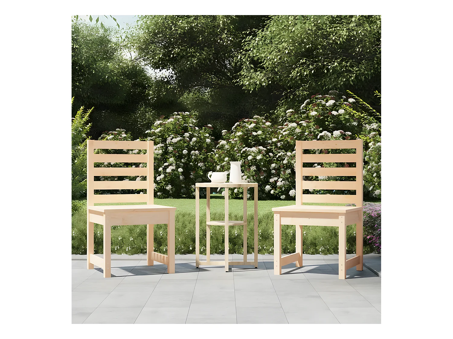 Chaises de jardin 2 pcs 40,5x48x91,5 cm bois massif de pin SEF60326