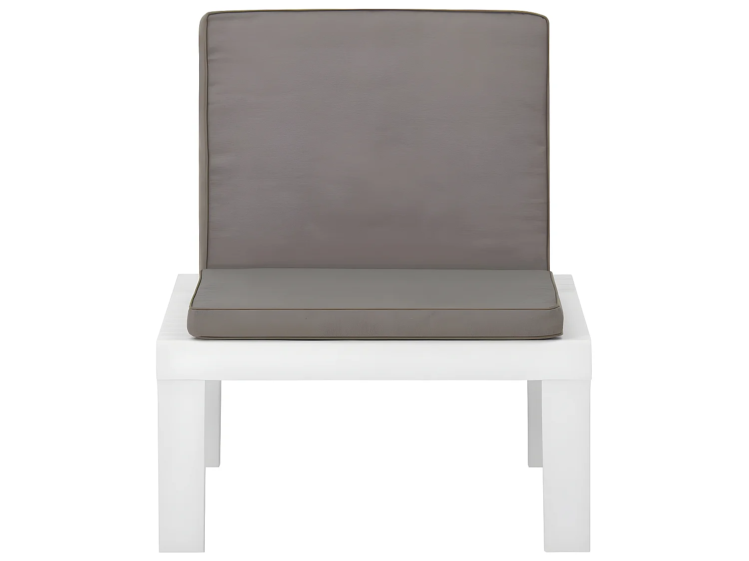 Chaise de salon de jardin avec coussin Plastique Blanc SEF42220