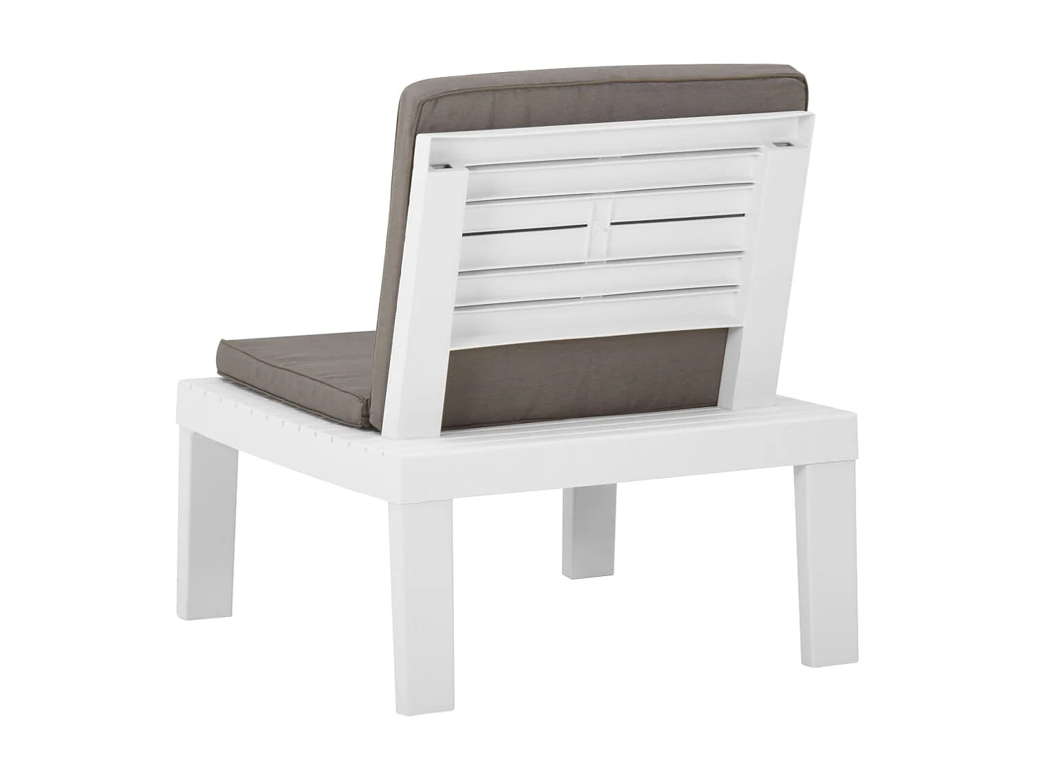 Chaise de salon de jardin avec coussin Plastique Blanc SEF42220