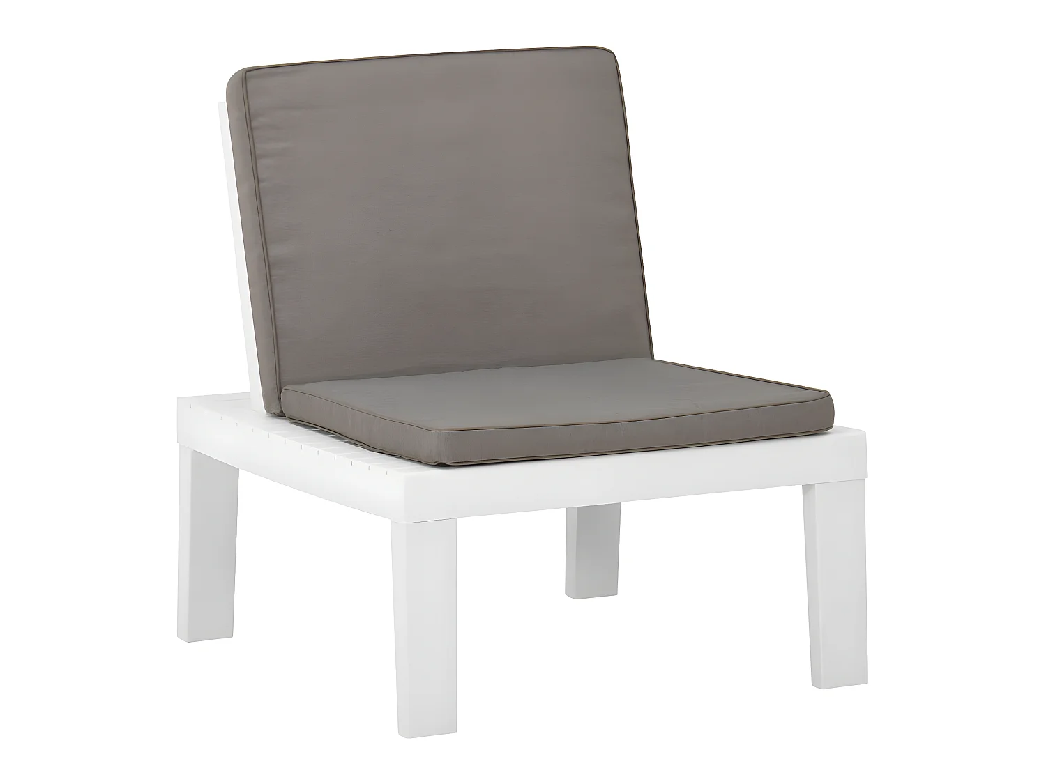Chaise de salon de jardin avec coussin Plastique Blanc SEF42220
