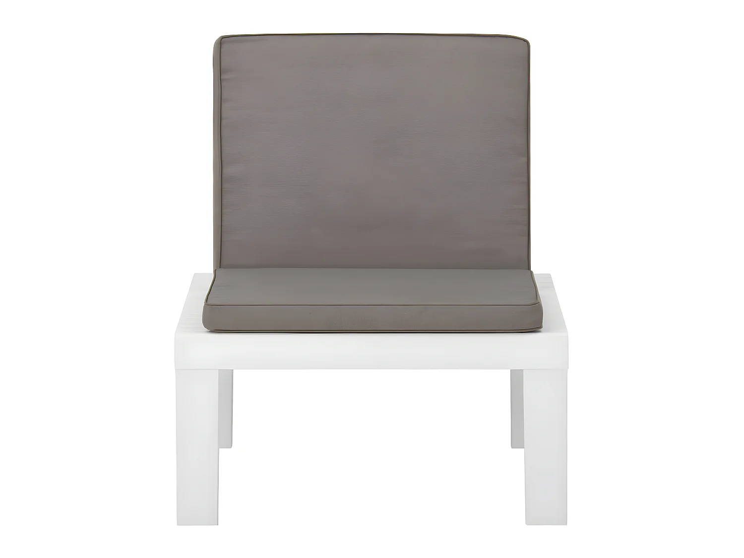 Silla de jardín con cojín plástico blanco ES54912