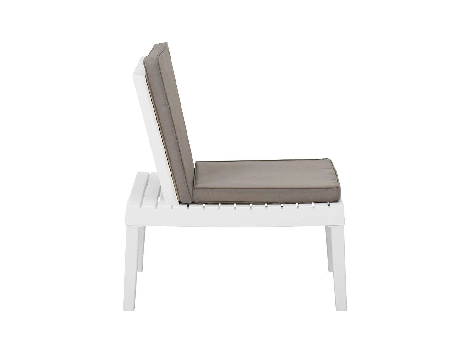 Silla de jardín con cojín plástico blanco ES54912