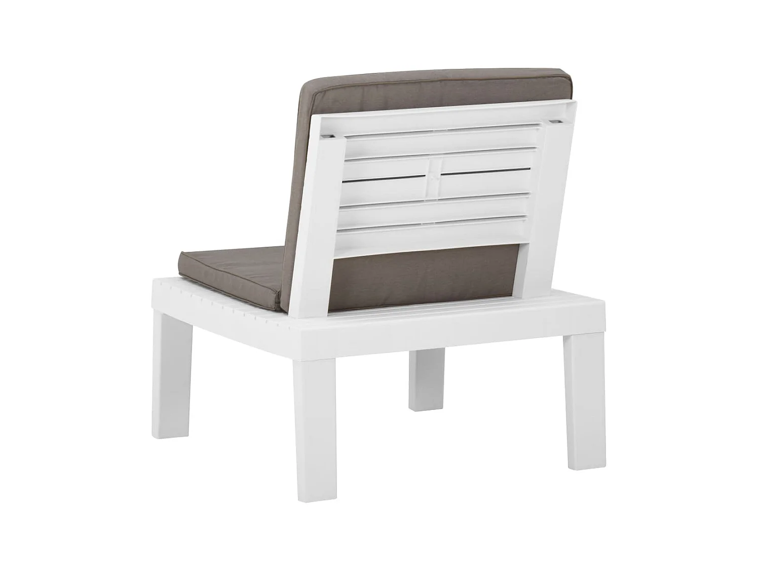 Silla de jardín con cojín plástico blanco ES54912