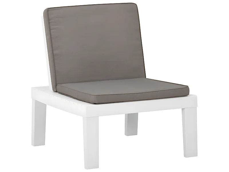 Chaise de salon de jardin avec coussin Plastique Blanc SEF42220
