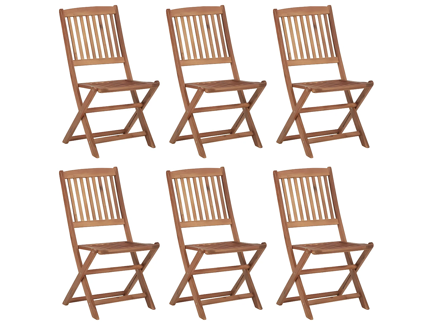Klappbare Gartenstühle 6 Stk.| Outdoor-Stuhl mit Kissen Massivholz Akazie -gkd227018