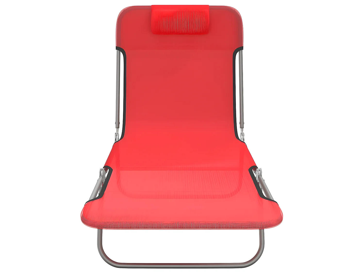 Chaises longues pliables 2 pcs rouge textilène et acier PEWV11645