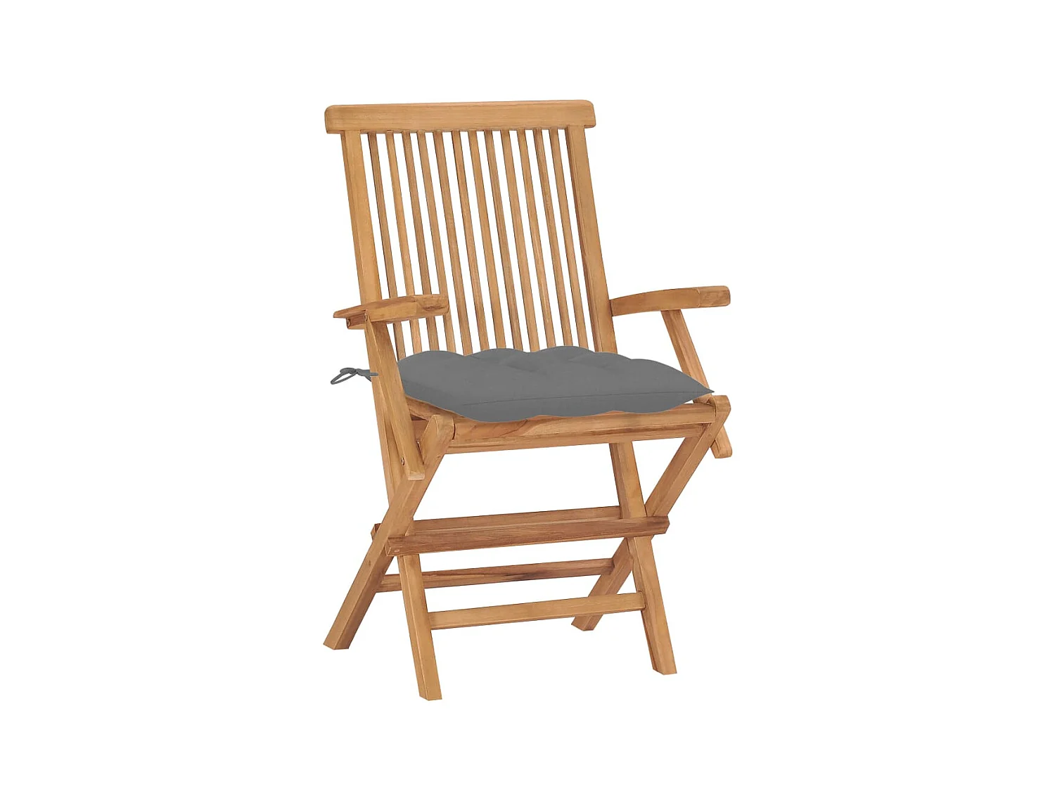 Chaises de jardin avec coussins gris 2 pcs Bois de teck massif SEF58017