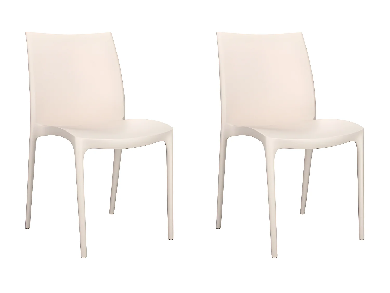 Chaises de jardin lot de 2 crème 50x46x80 cm polypropylène SEF46932