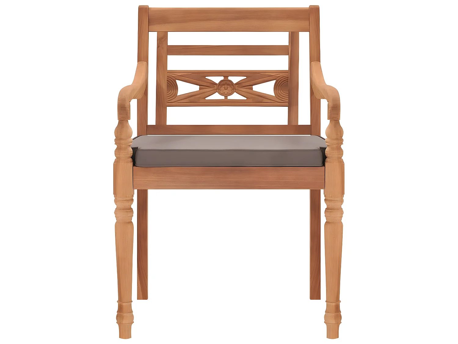 Chaises Batavia 2 pcs avec coussins gris foncé Bois de teck SEF91242