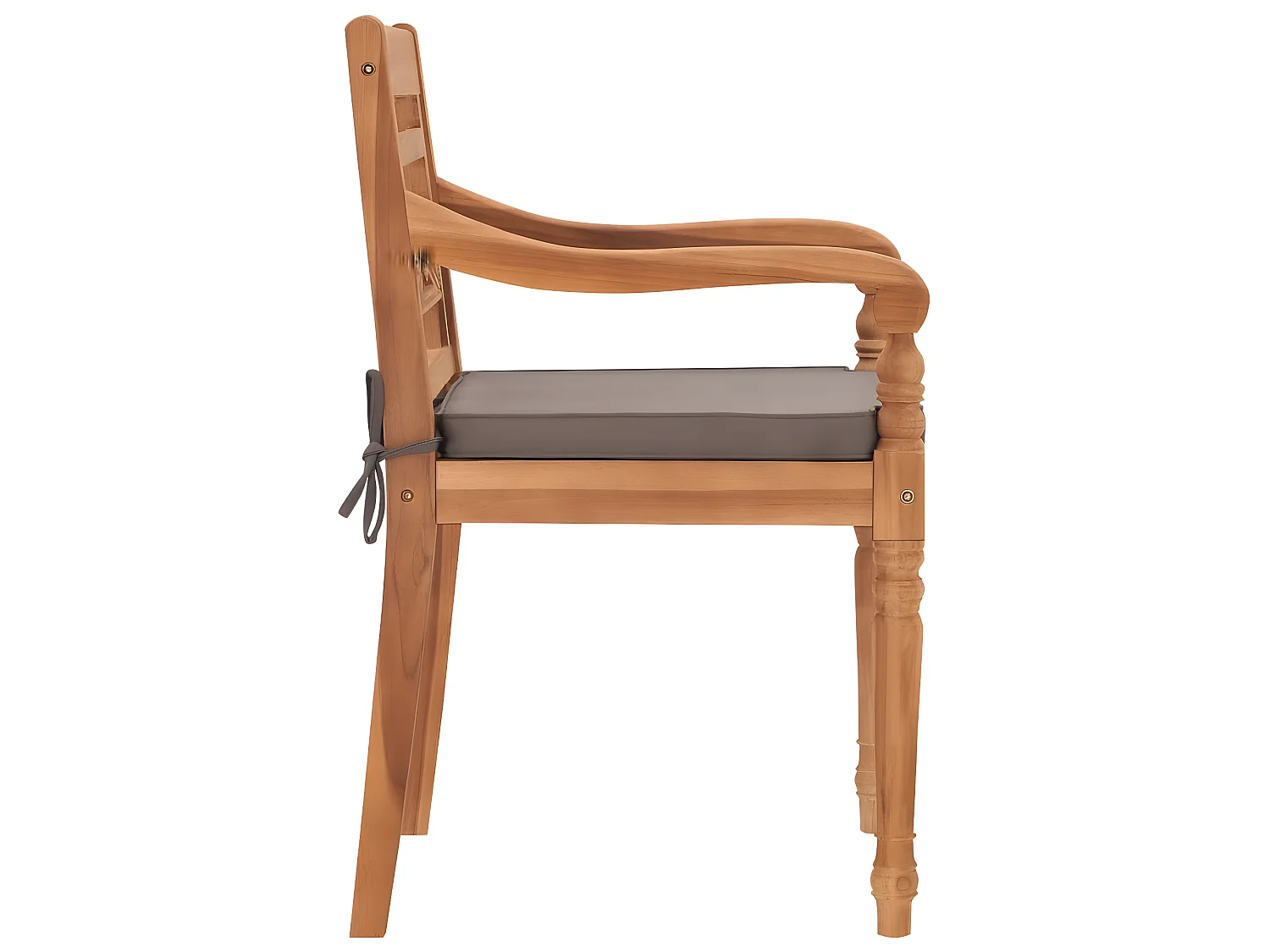 Chaises Batavia 2 pcs avec coussins gris foncé Bois de teck SEF91242