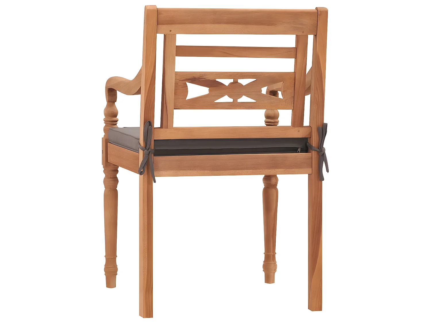 Chaises Batavia 2 pcs avec coussins gris foncé Bois de teck SEF91242