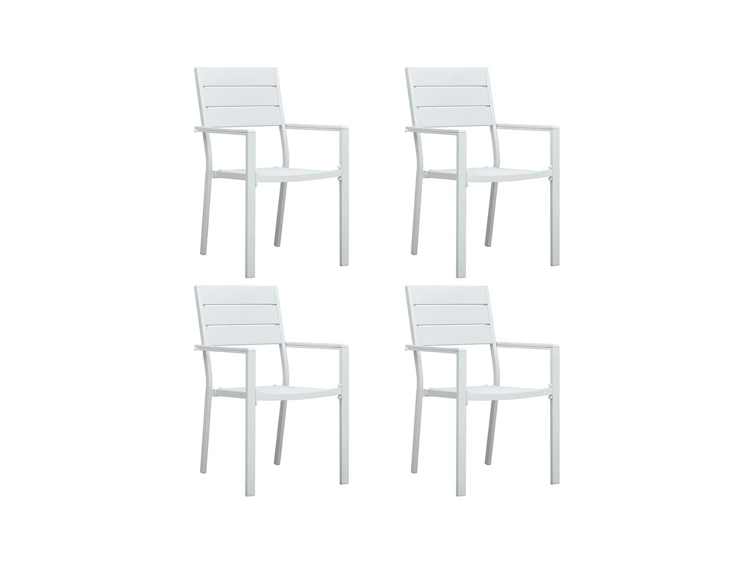 Chaises de jardin 4 pcs Blanc PEHD Aspect de bois SEF36920