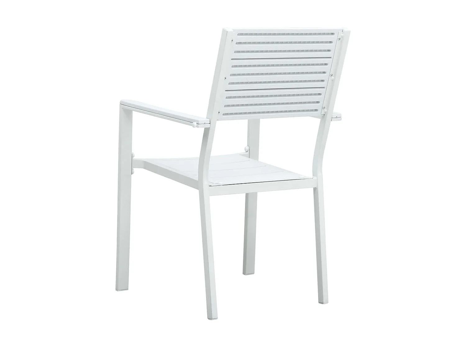 Tuinstoelen 4 st hout-look HDPE wit NL47951