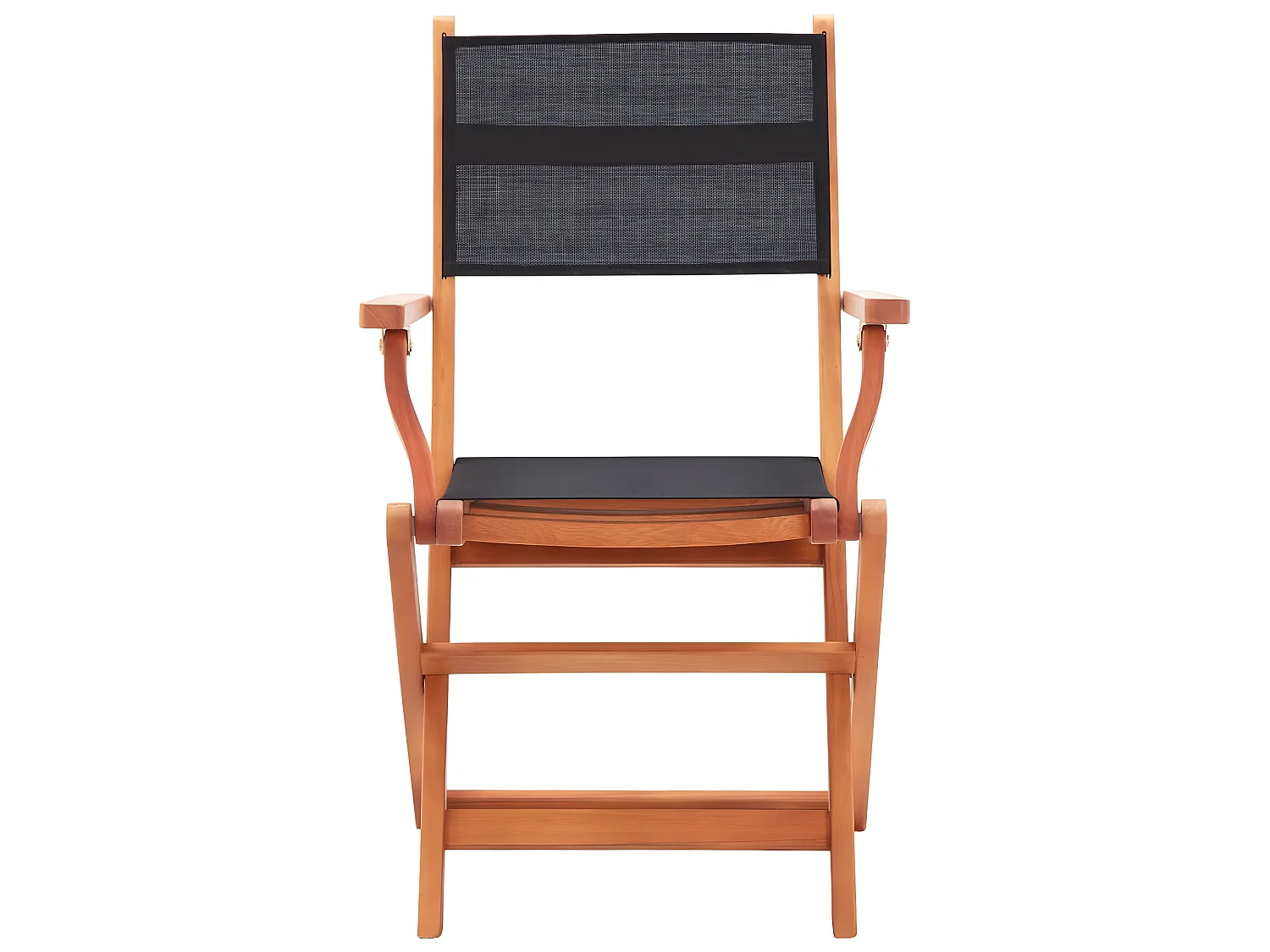 Chaises pliables de jardin 2 pcs Noir Eucalyptus et textilène SEF62786