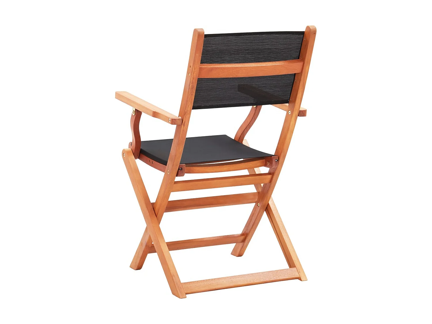 Chaises pliables de jardin 2 pcs Noir Eucalyptus et textilène SEF62786