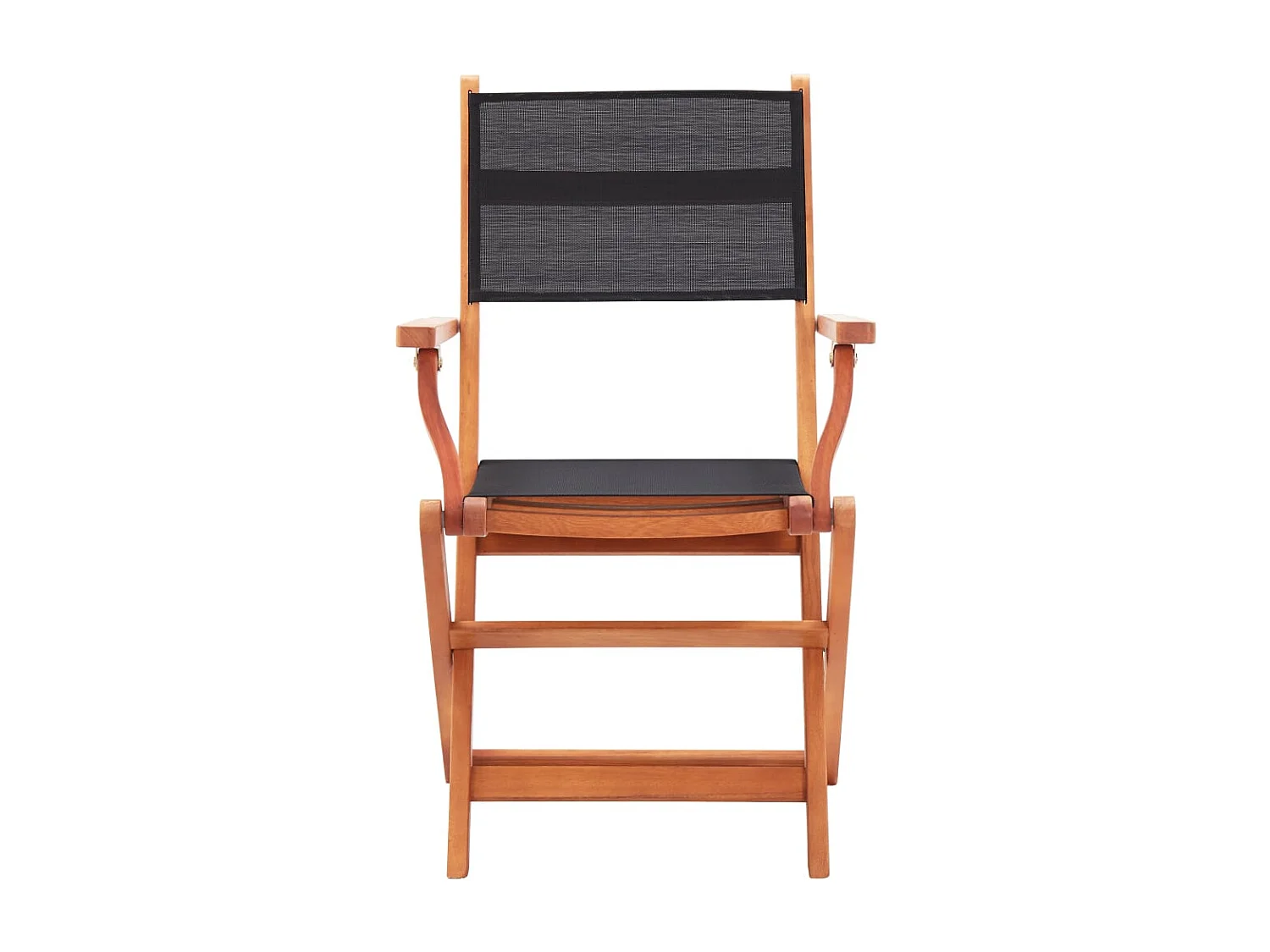 Chaises pliables de jardin 2 pcs Noir Eucalyptus et textilène SEF62786