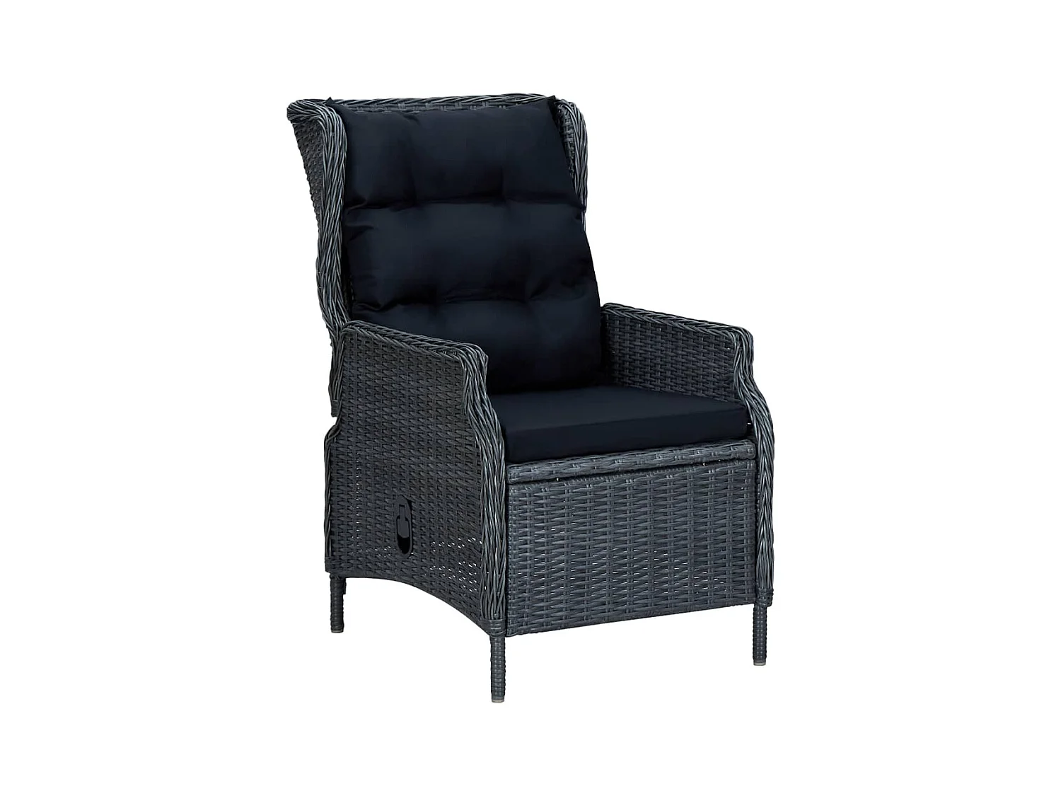 Chaise inclinable de jardin coussins Résine tressée Gris foncé SEF91106