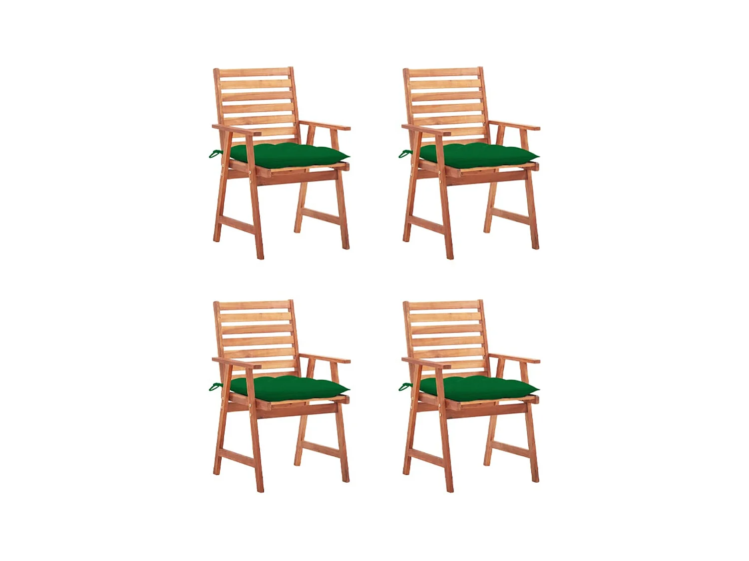 Chaises à dîner d'extérieur 4 pcs avec coussins Acacia massif SEF97859