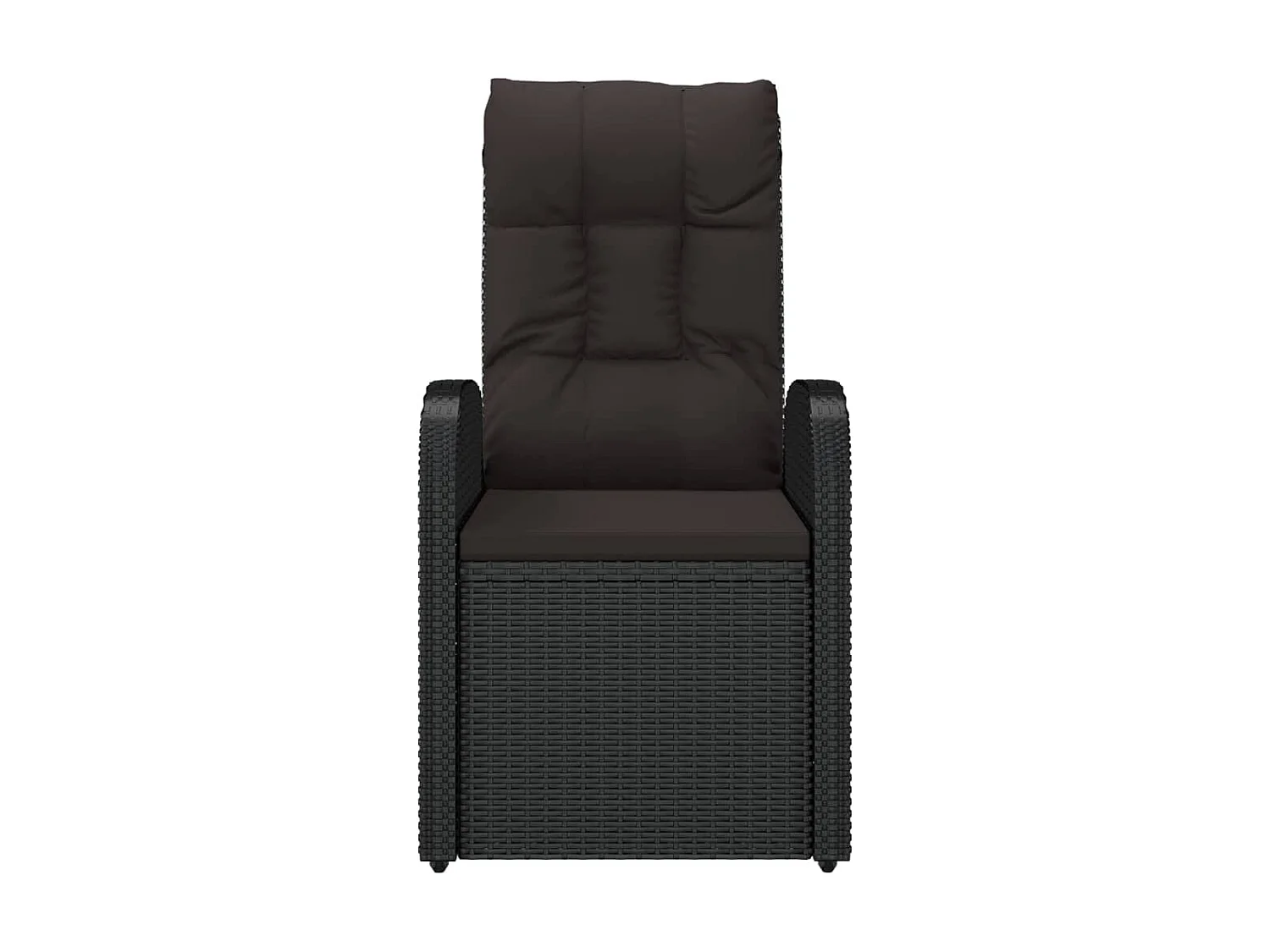 Chaise inclinable de jardin 2pc et coussins Résine tressée Noir SEF14277