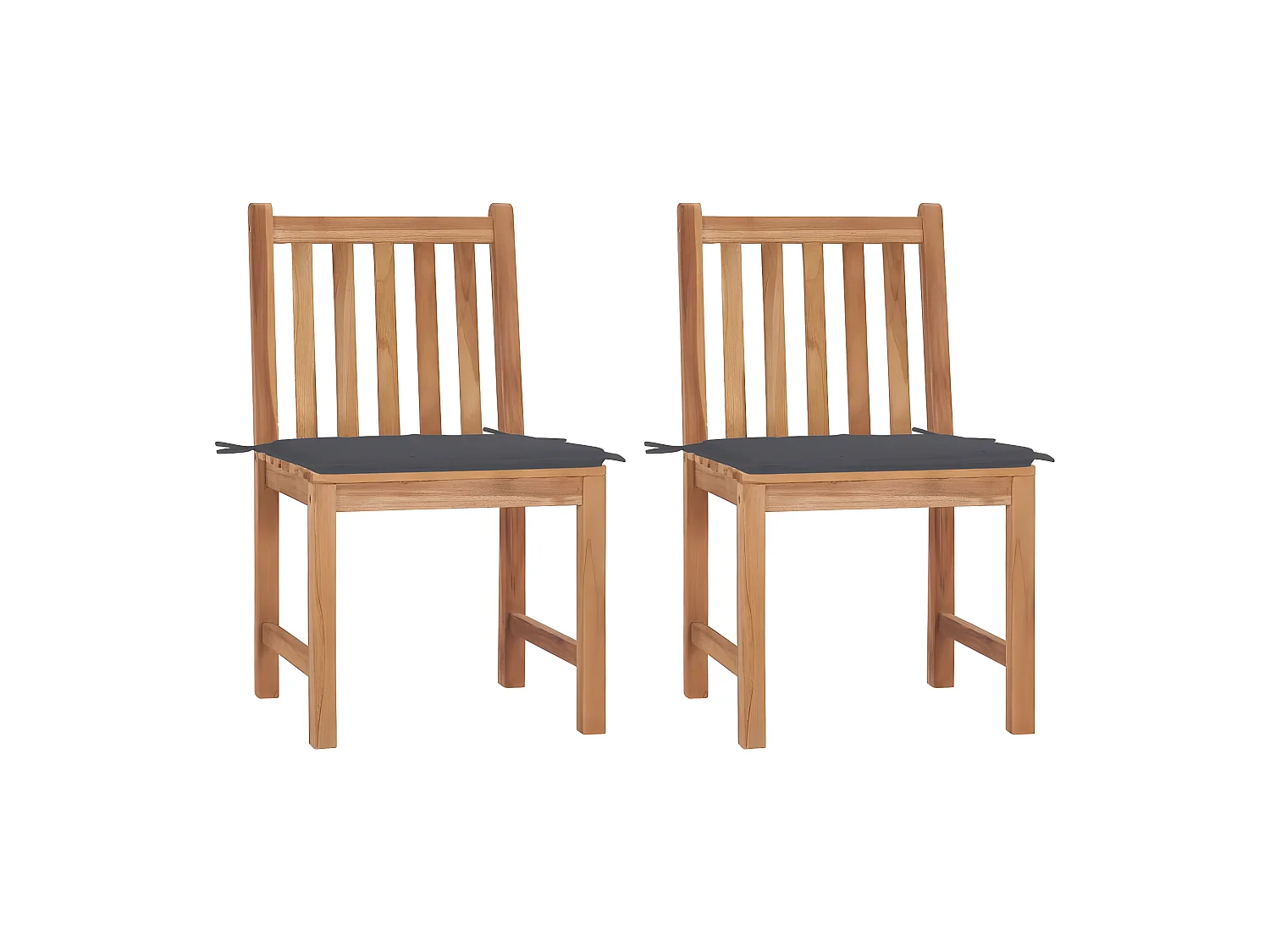 Chaises de jardin 2 pcs avec coussins Bois de teck massif SEF17833