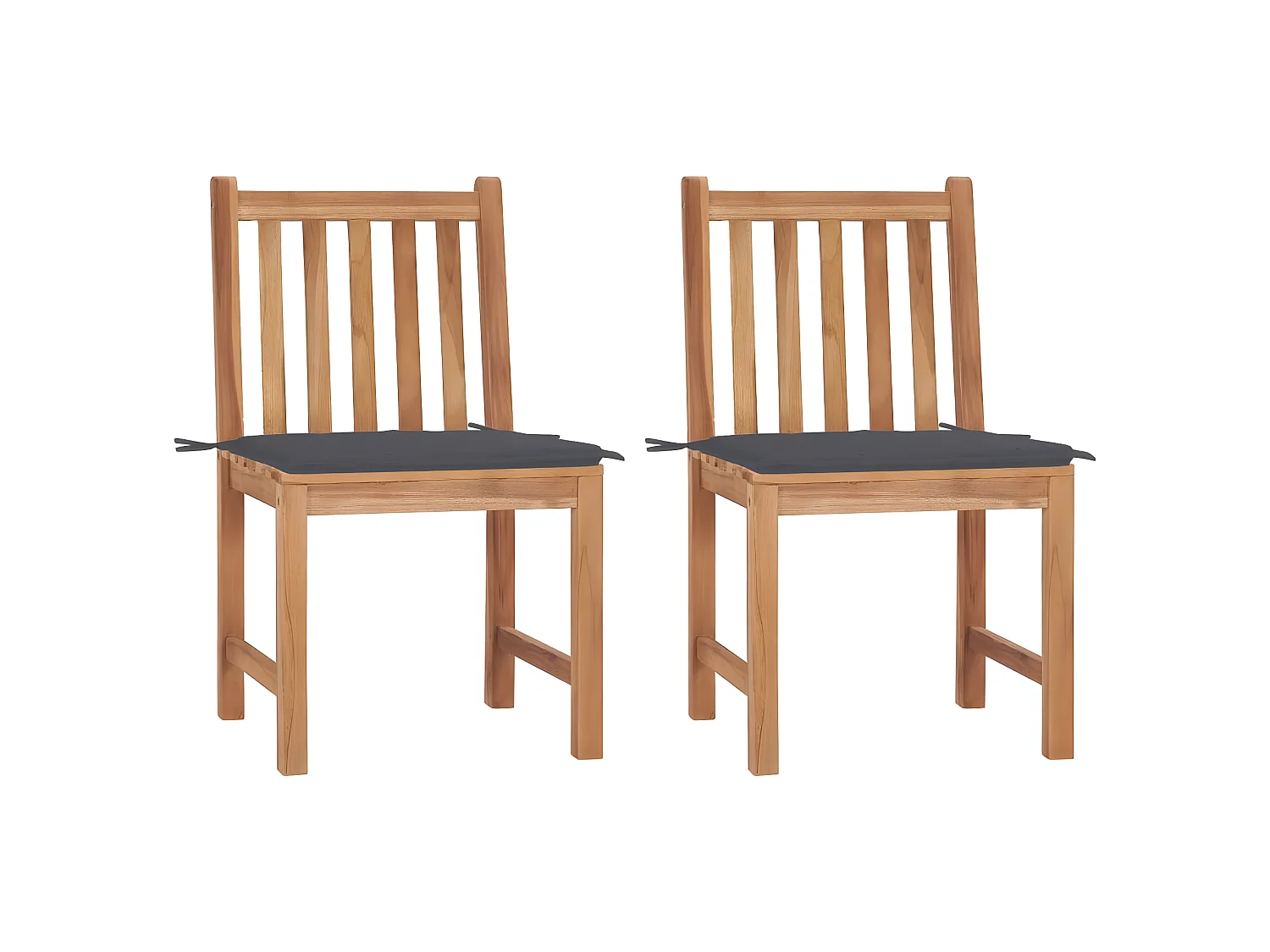Chaises de jardin 2 pcs avec coussins Bois de teck massif SEF17833