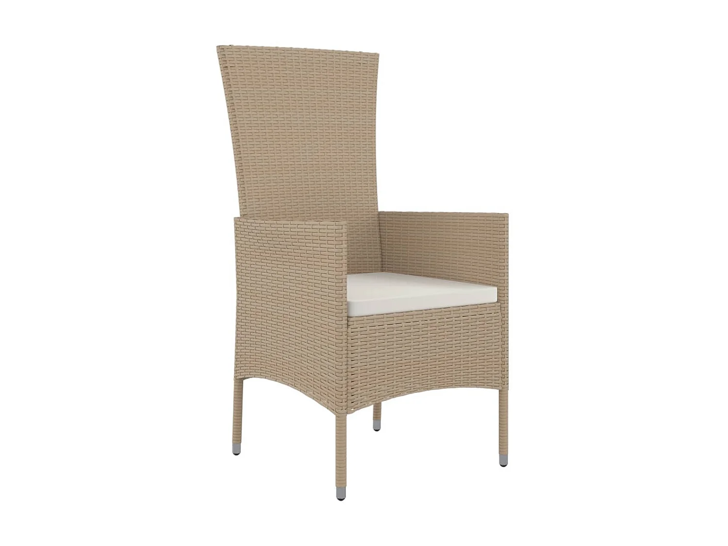 Chaises de jardin avec coussins 4 pcs Résine tressée Beige SEF96625