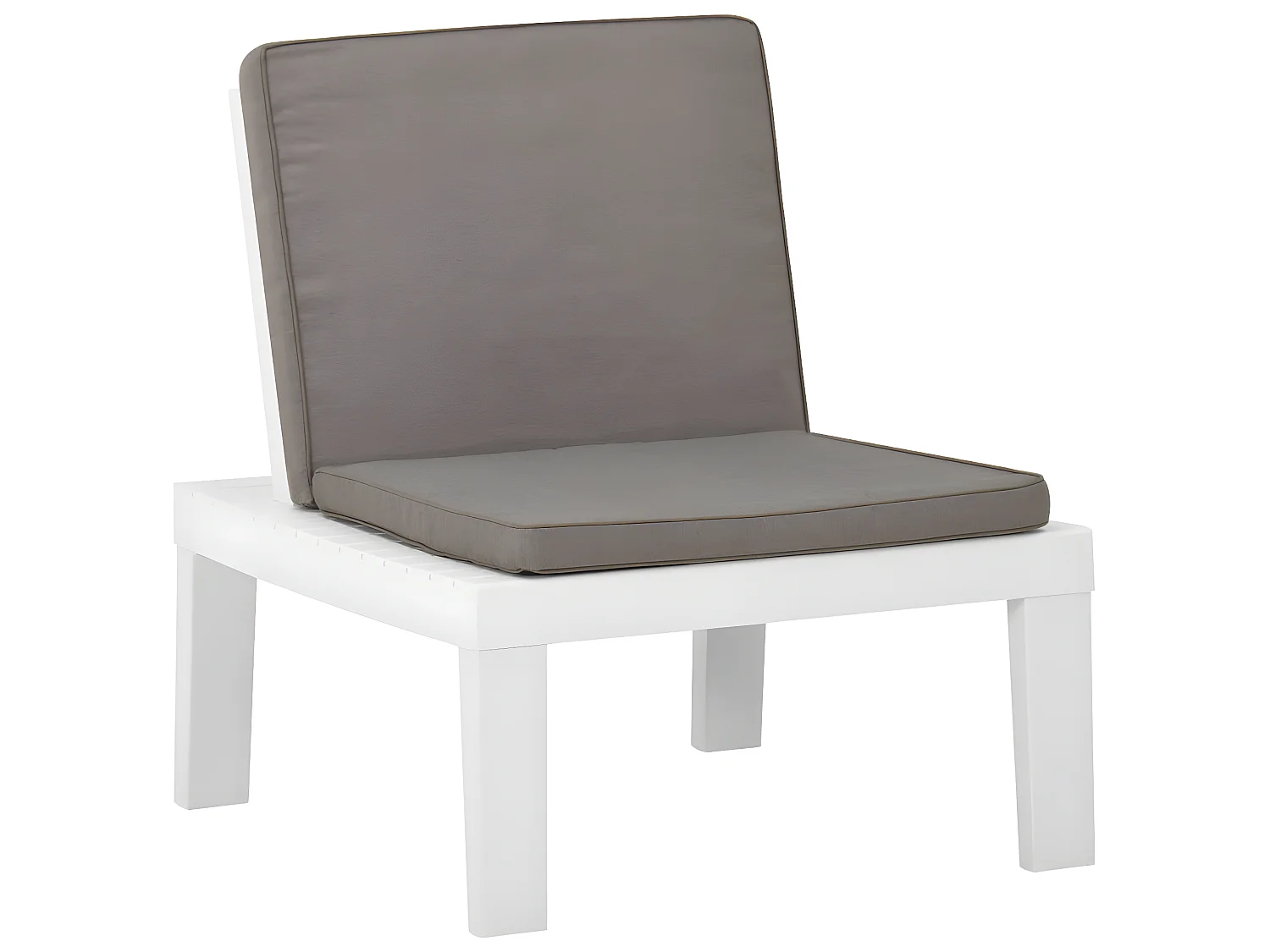 Chaises de salon de jardin avec coussins 2 pcs Plastique Blanc SEF42081
