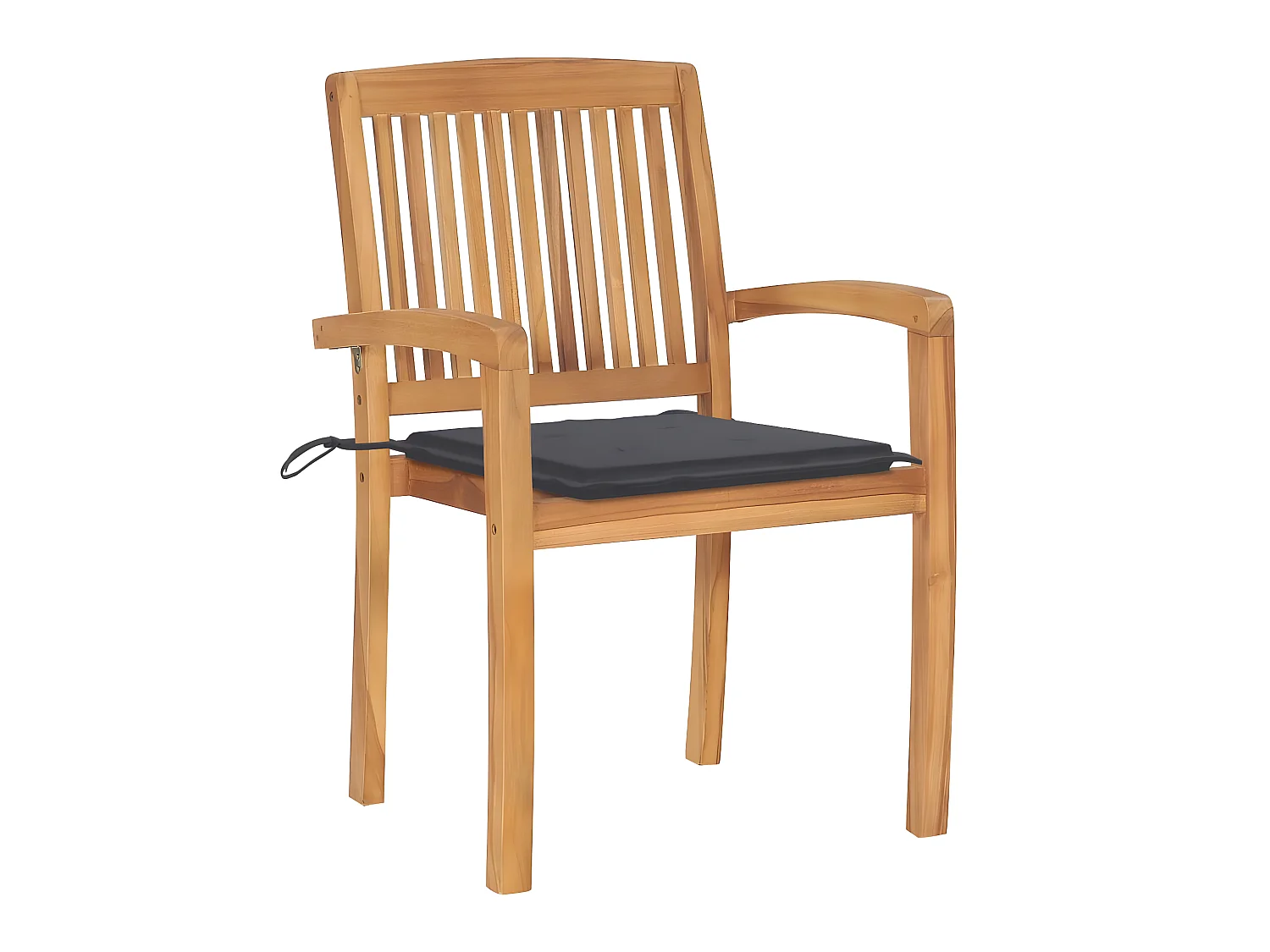 Chaises de jardin 2 pcs avec coussins anthracite Bois de teck SEF39564