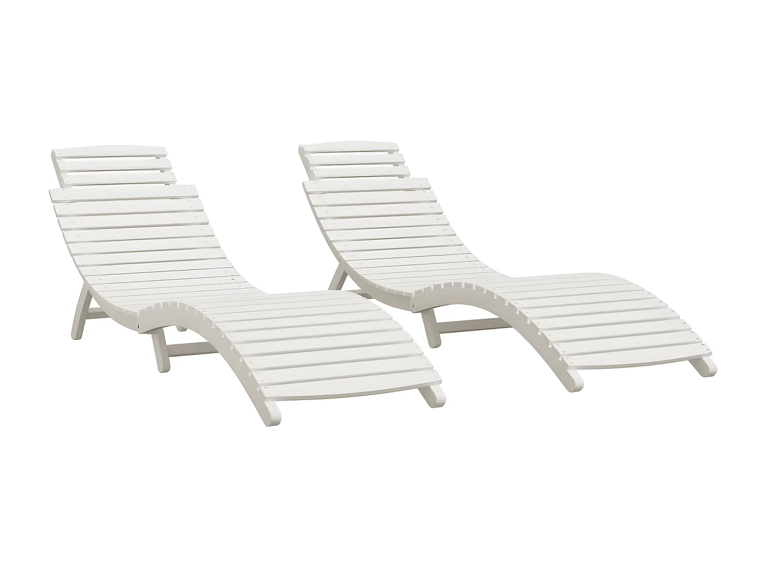 Chaises longues 2 pcs blanc 184x55x64 cm bois massif d'acacia PEWV55023