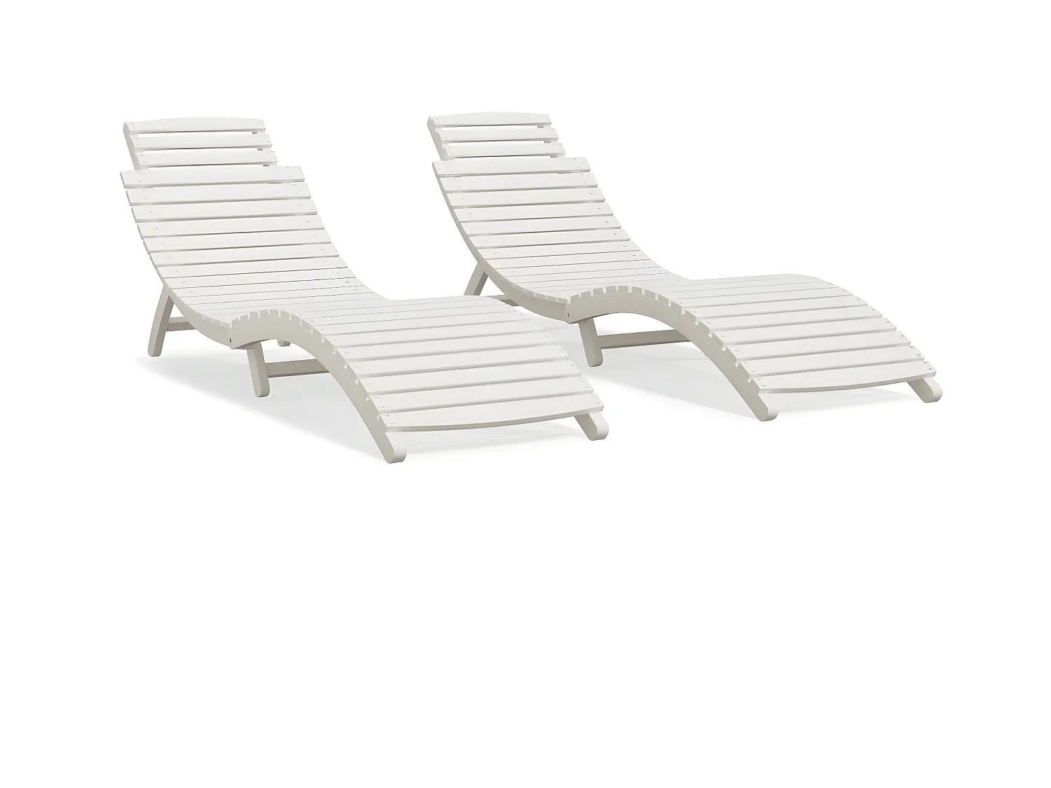 Chaises longues 2 pcs blanc 184x55x64 cm bois massif d'acacia PEWV55023