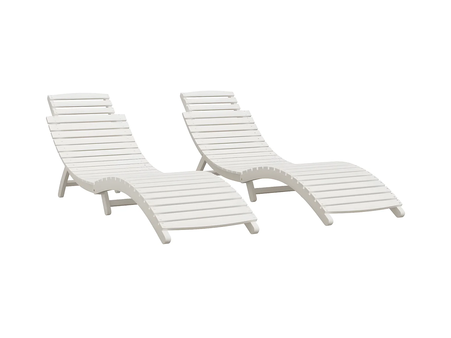 Chaises longues 2 pcs blanc 184x55x64 cm bois massif d'acacia PEWV55023