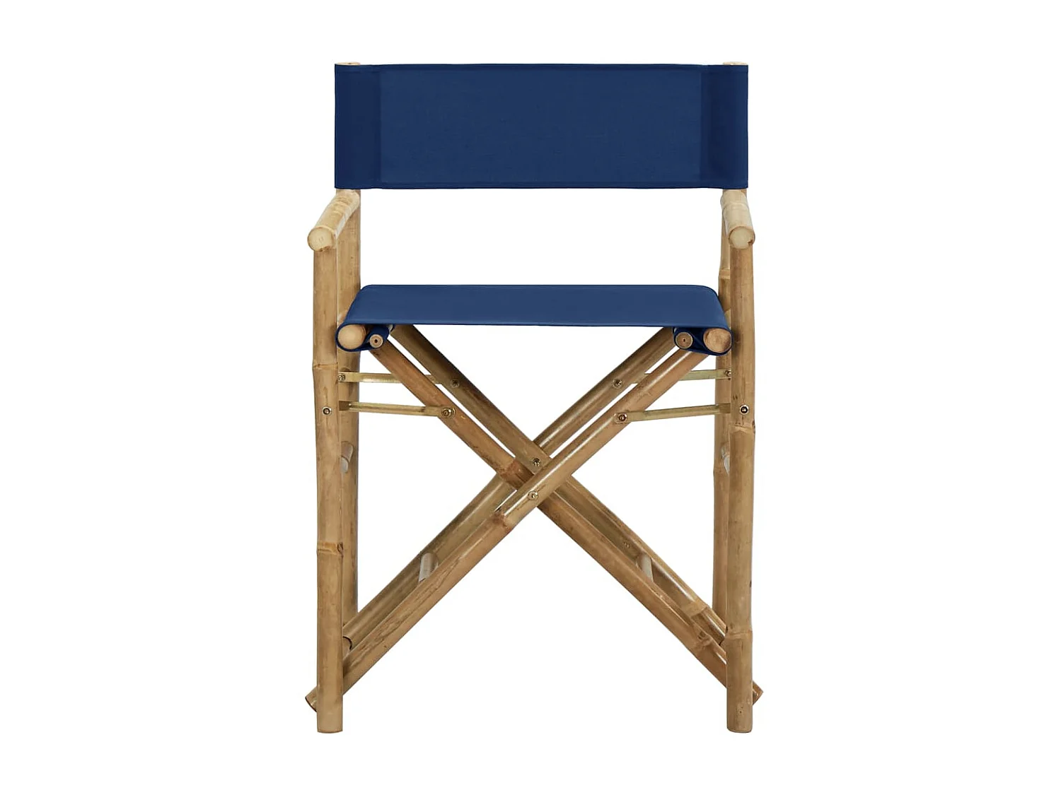 Cadeiras de realizador dobráveis 2 pcs bambu e tecido azul PT217226