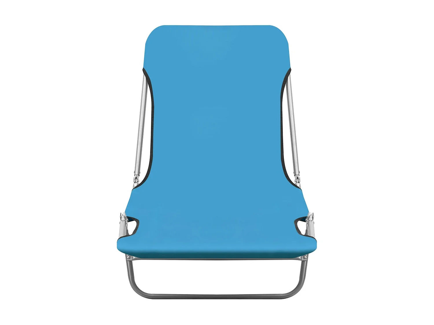 Chaises longues pliables 2 pcs Acier et tissu Bleu PEWV82756